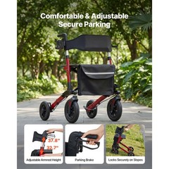 Uimoso Compact 3-Fold Rollator Walker for Seniors, Supports Up to 300 lbs