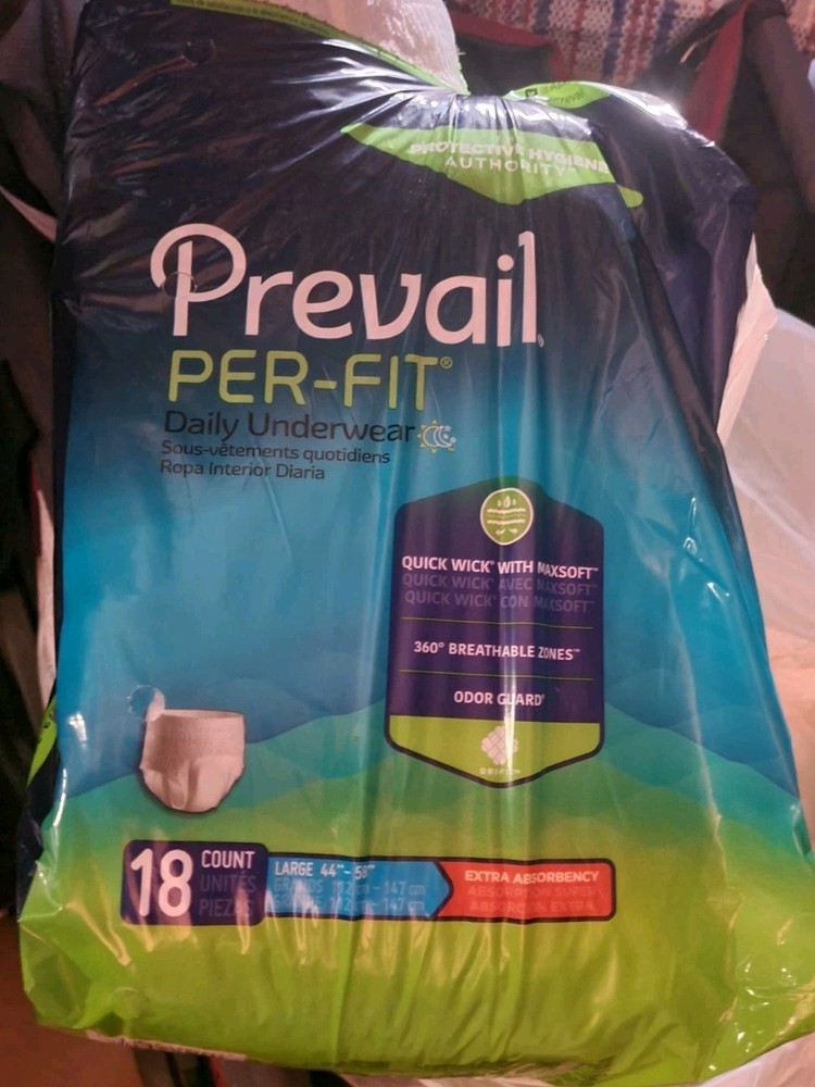 Prevail Per-Fit Unisex Incontinence Underwear – Large Size 44-58 In. Bag of 18