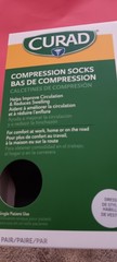 CURAD Medical Compression Socks, 8-15 mmHg D, 1-pair Black