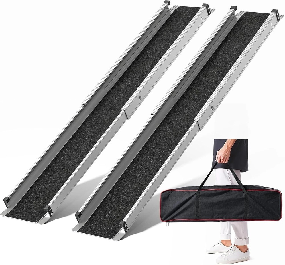 Adjustable Wheelchair Ramp 6FT Telescoping Portable Ramps for Steps Aluminum …