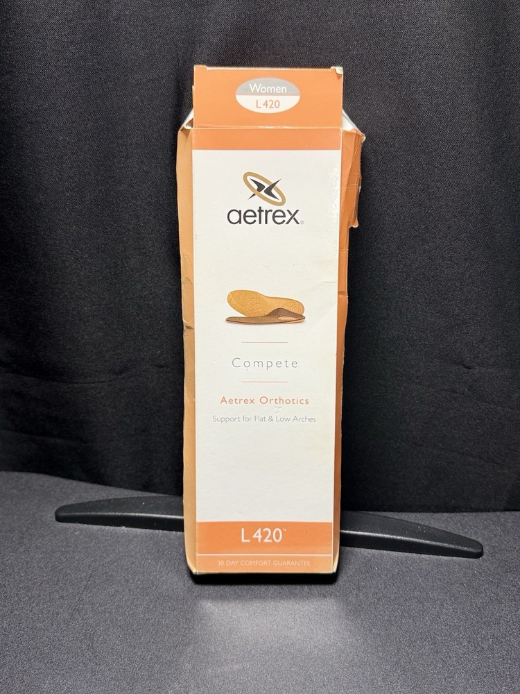 Aetrex L420 Compete Orthotics Insoles Women’s Size 8 Low & Flat Arch Damaged Box