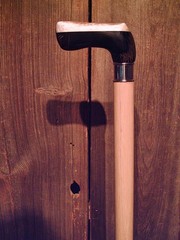 walking cane BUFFALO Horn handle lathe taper figured MAPLE shaft MADE IN THE USA