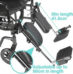 Wheelchair Footrest with Comfort Foam Cushion – Adjustable Lift & Extendable Leg