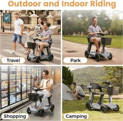 4 Wheel Folding Mobility Scooter Electric Power Wheelchairs Long Range -OPEN BOX