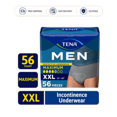 TENA Men Maximum Incontinence Underwear XXL 56 Count 55-66 in