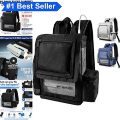 Oxygen Concentrator Backpack Lightweight Padded Straps Zippered Bottom Battery