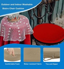 Outdoor Bistro Chair Cushion Water Resistant Round Bar Stool Royal Blue