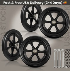 4 Pack 8 Inch Solid Rollator Walker Replacement Wheels Anti-Slip Quiet