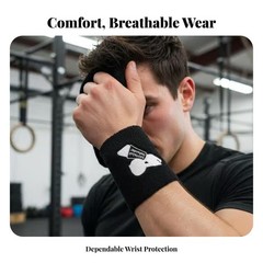 1 Pair Black Athletics Kettlebell Wrist Guards Protector