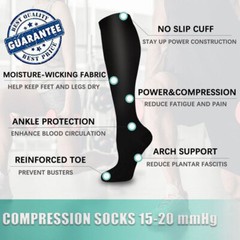 Thigh High Compression Stockings, Closed Toe, Firm Support 20-30 mmHg Gradient