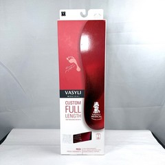 Custom Full Length Insoles Red Small Firm Density Anti-Slip Heel Support Shoe In