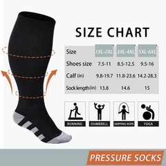Abodhu Plus Size Compression Socks for Women& Men 15-20mmHg Wide Calf Knee High