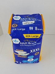 Maximum Absorbency Adult Briefs with Refastenable Tabs 8 Ct. Size XXX-Large