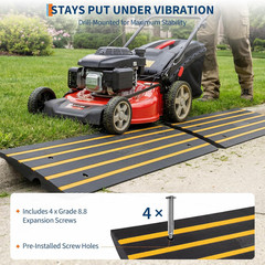 1 Pack 48″ Car Driveway Rubber Curb Ramps, Heavy Duty Driveway Gutter Slope Ramp