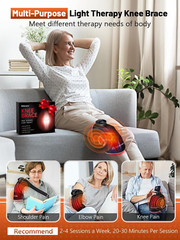 Red Light Therapy Knee Brace, Vibration Knee Massage with Extension Band, Wirele