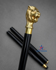 Solid Brass Lion Head Handle Antique Wooden Walking Stick Cane Designer Handmade