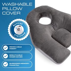Kolbs Face Down Pillow After Eye Surgery or Massage Pillow 2-Sided Velvet & Silk