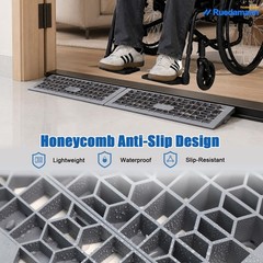 Ruedamann 1″ Rise Modular Threshold Ramps for Doorways, 3000 Lbs Load Capacit…