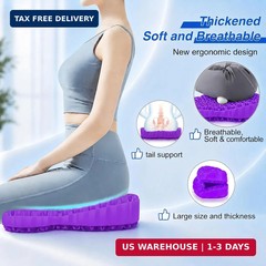 Thicken 19.7in Seat Cushion, Gel Seat Cushion for Long Sitting-Office Chair, Whe