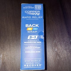 NEW IN BOX Copper Fit Rapid Relief 3-In-1 Hot/Cold Therapy Back Support One Size