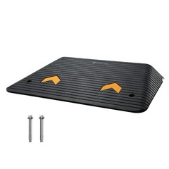 VEVOR 4″ Rise Rubber Threshold Ramp, 35.5″ Wide H x 35.6‘’ L, Black