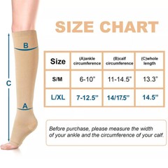 Plus Size Compression Socks Vital Socks With Zipper Toeless Circulation Socks