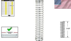 Compression Springs 2 Pack – Nickel-Plated, Spring Steel, 23/32 In. x 3-1/2 In.
