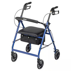 Rollator Rolling Walker with 6 In. Wheels, Fold up Removable Back Support and Pa