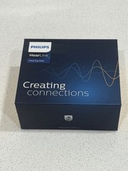 PHILIPS HEARLINK Hearing aid ‘Gray & Yellow’ OEM CASE + Charger And BOX ONLY