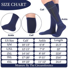Tarpop 4 Pairs Men Zipper Compression Socks Colorful XX-Large, Classic Color