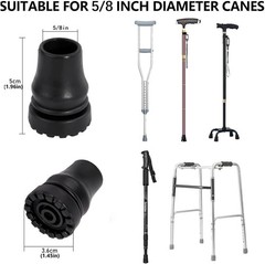 4PCS Rubber Crutches Tips 5/8 Inch Heavy Duty Walking Cane Tips, anti Slip Repla