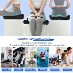 19.7in Gel Seat Cushion for Office, Wheelchair & Car – Cooling Pad for Back Pain