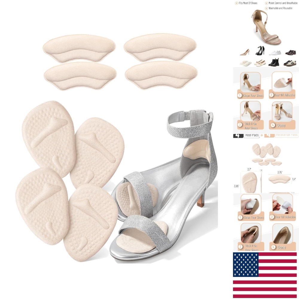 Dr. JK’s 8 Pcs Beige Metatarsal Pads, Invisible Cushioning for Heels & Sandals