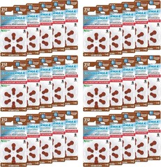 Size 312 Hearing Aid Batteries, 180 Count Long-Lasting Battery Pack, Brown Lo…