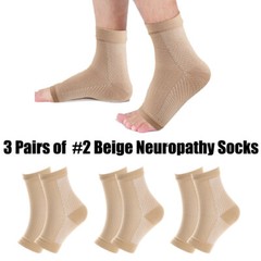 3 Pairs Open Toe Compression Socks Ankle Support Pain Relief Non-Slip Breathable