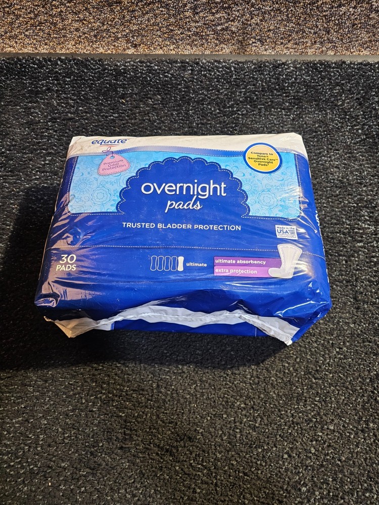 (QTY 120) Equate 617779 Overnight Ultimate Absorbency Pads, Menstrual Pad