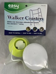 NEW Set of 2 Walker Coasters Easy To Use Tennis Ball Yellow Glides Easily