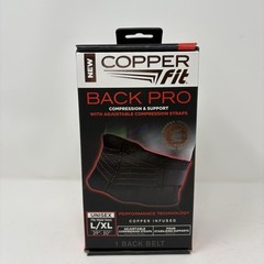 Copper Fit Black Back Pro Compression & Support Adjustable Straps L / XL NEW