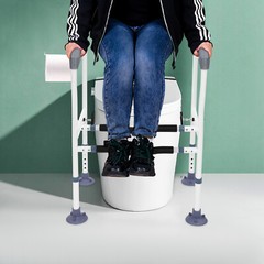 Toilet Safety Rails Bathroom Handicap Frame 330lb for Elderly Height Adjustable