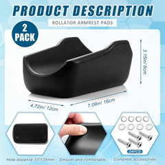 2 Pcs Rollator Armrest Pad Upright Walker Forearm Pads Black Walker Handle Coush