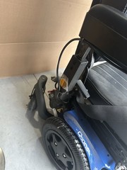Quickie Q500 M Power Wheelchair Blue/Black Joystick Headrest