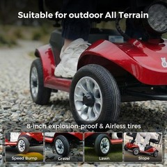 4 Wheel Folding Mobility Scooter Electric Power Wheelchairs Long Range Portable