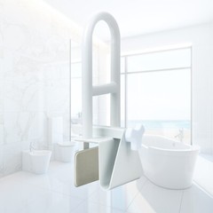 Bath Safety Bar Bathtub Rail Grab White Bathroom Shower Handle Tub Adjustable