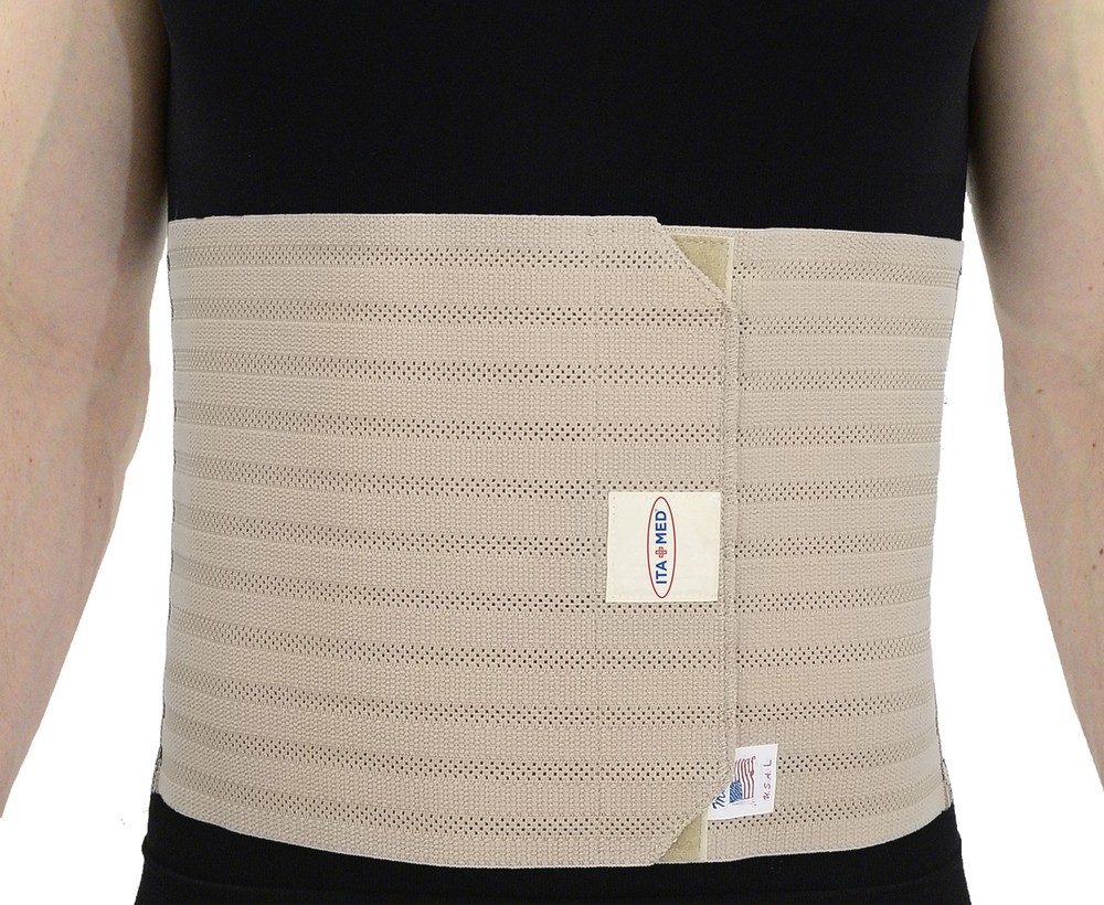 ITA-MED Men’s Abdominal Support Binder – Breathable Elastic – Made in USA