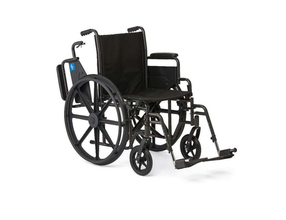 Medline Guardian K1 Wheelchair W/Swing Back Footrest & Desk Arms Lengt 18in Seat