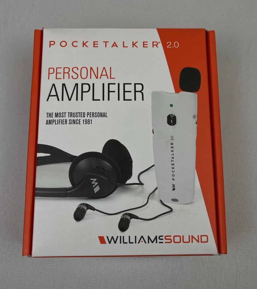 Williams Sound Pocketalker 2.0 Personal Amplifier with Microphone Manual Lanyard