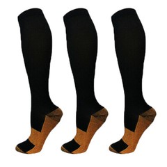 3 Pairs Copper Compression Socks 20-30mmHg Miracle Support Mens Womens (S~XXL)