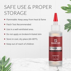 Walker Tape Extreme Hold Adhesive 4 Fl Oz Squeeze Bottle For Wig Installs Lace