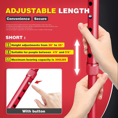 Folding Walking Cane with LED Light, Pivot Quad Base, Adjustable Alloy Stick