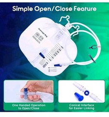 6 Urinary Drainage Bags 4000ml Urine Catheters Bags with Anti-Reflux Chamber